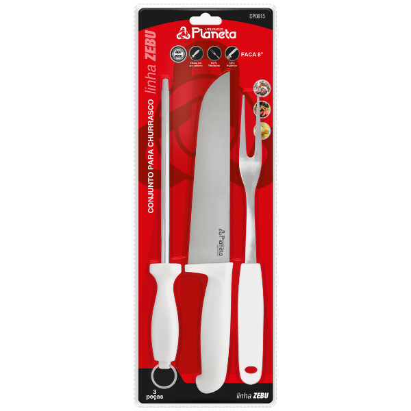 Conjunto para Churrasco 3 Peças Zebu