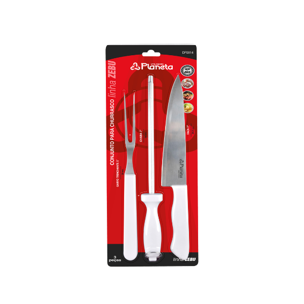 Conjunto para Churrasco 3 Peças Zebu