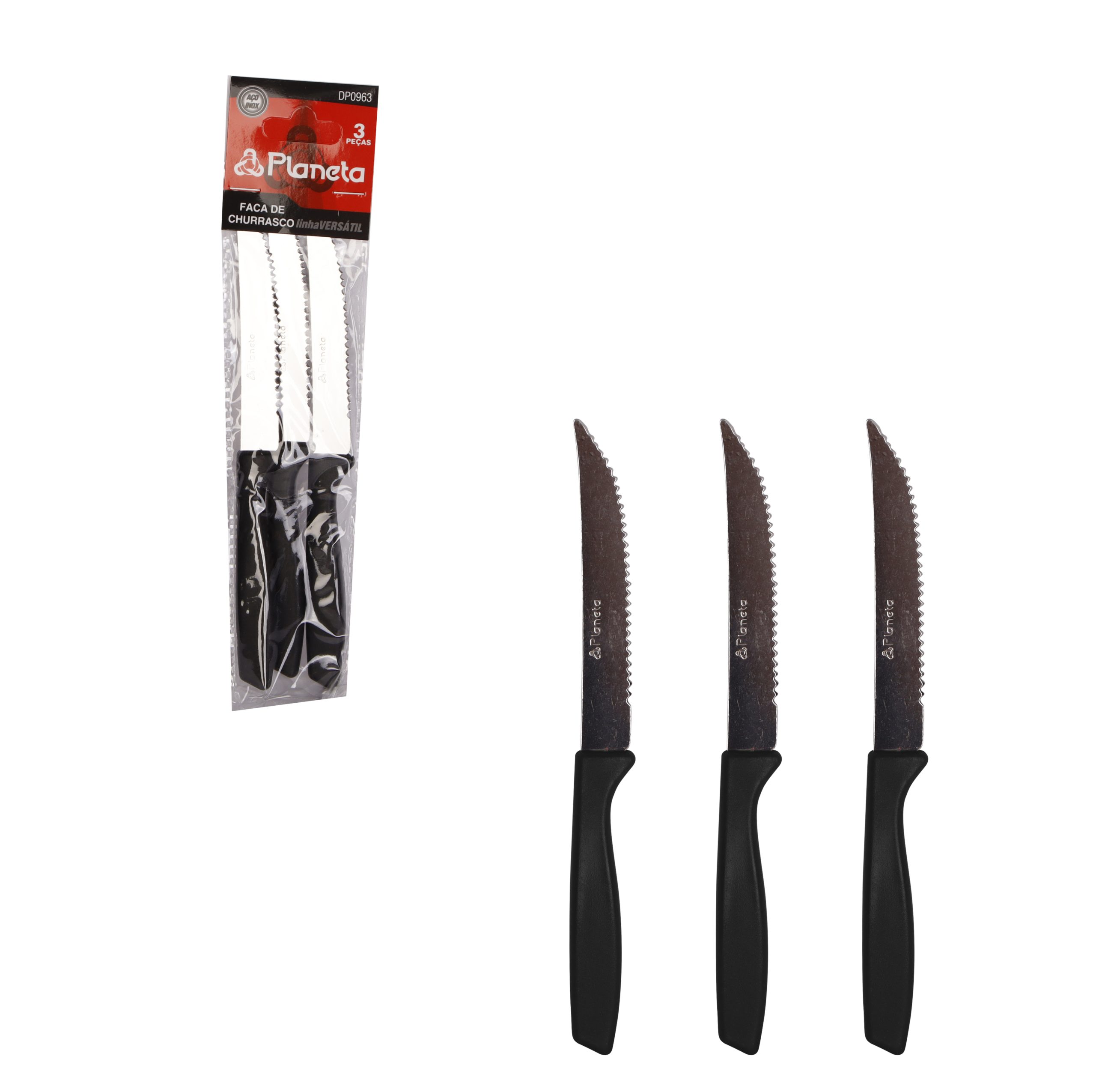 Faca de Churrasco Versátil 3 Peças