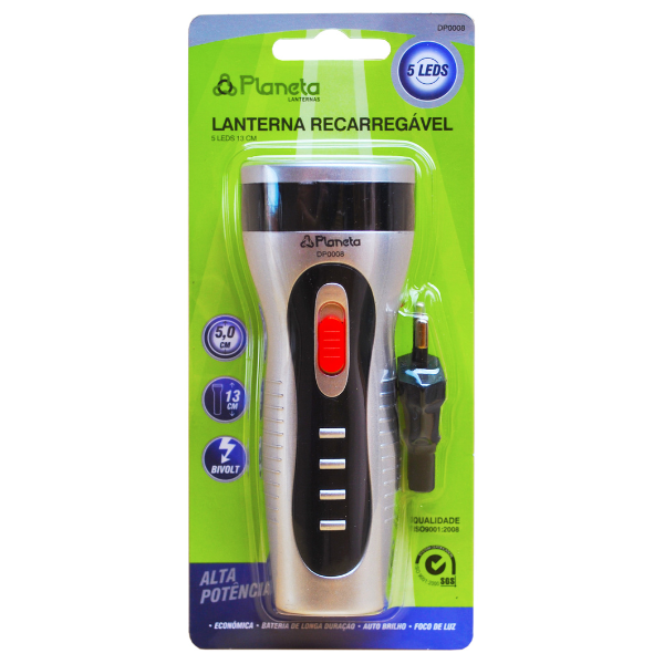 Lanterna 5 Leds Recarregável