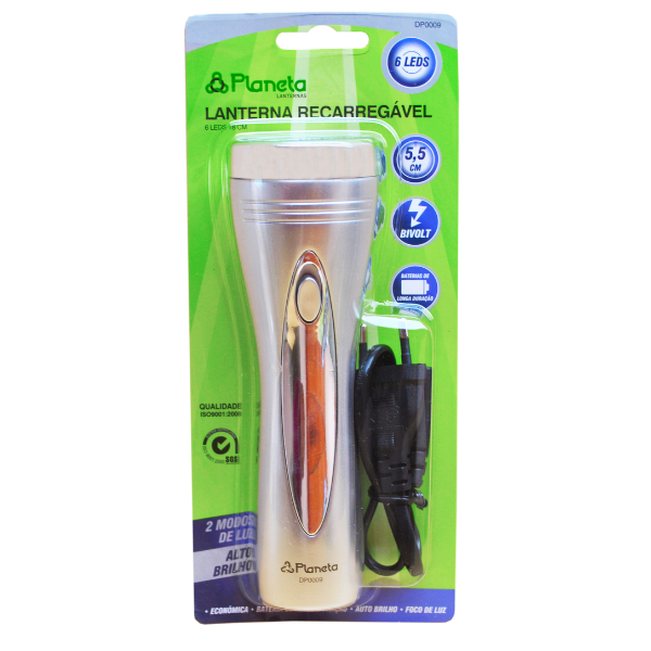 Lanterna 6 Leds Recarregável