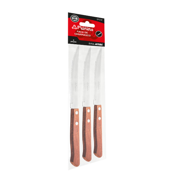 Faca de Churrasco Jatobá 3 Peças
