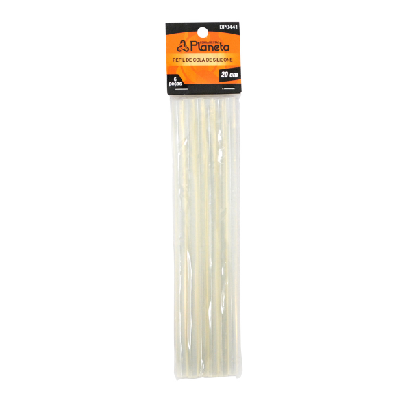 Refil Cola de Silicone 20 cm Fina c/ 6 Unidades